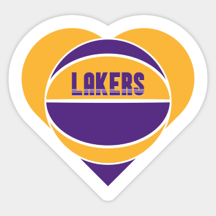 Heart Shaped Los Angeles Lakers Basketball Sticker